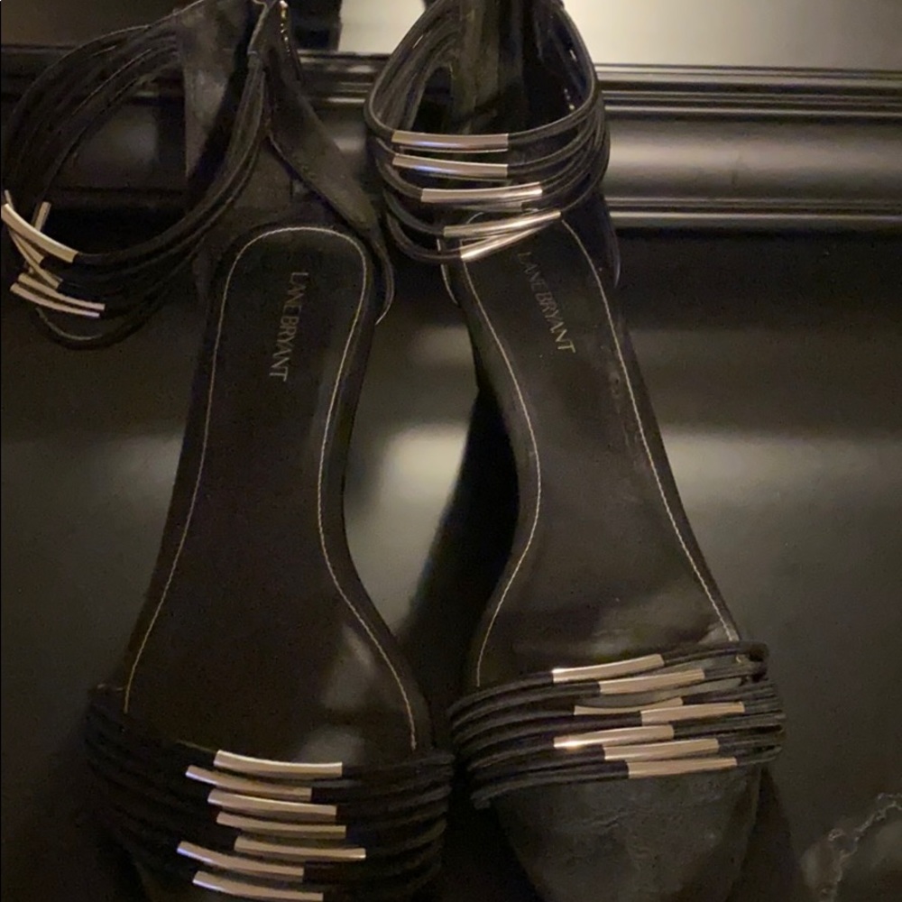 Women’s plus size 12w lane bryant black wedges